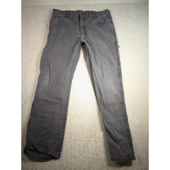 Vintage Dickies Carpenter Pants Grey 34x30 distressed faded workwear (34x32) Tag - Picture 1 of 14